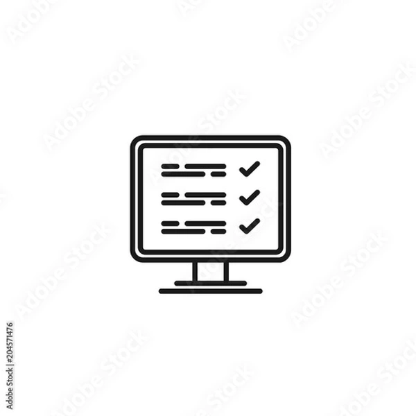 Fototapeta Computer List Check Vector Icon