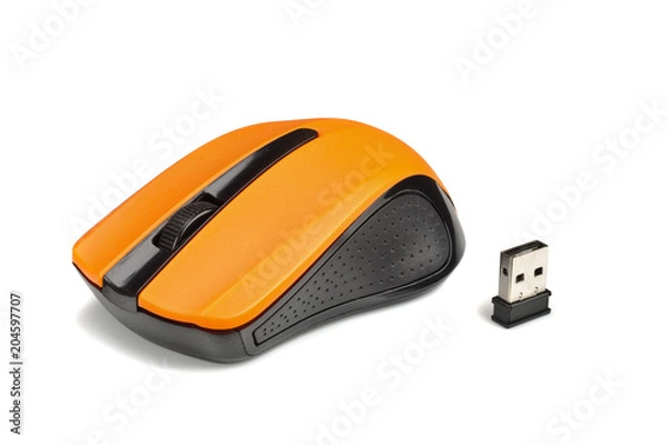 Obraz Computer wireless mouse on white background