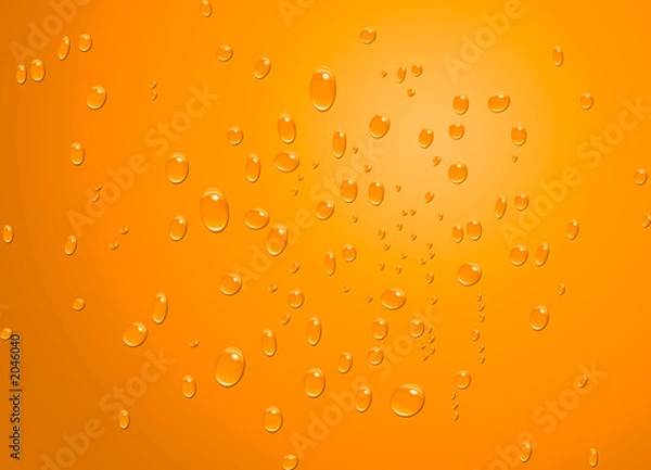 Obraz water drops on orange