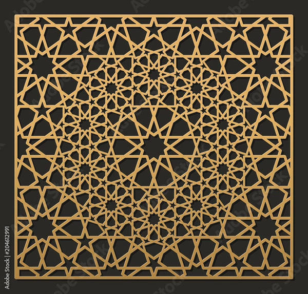 Obraz Decorative panel of oriental style. For laser cutting.