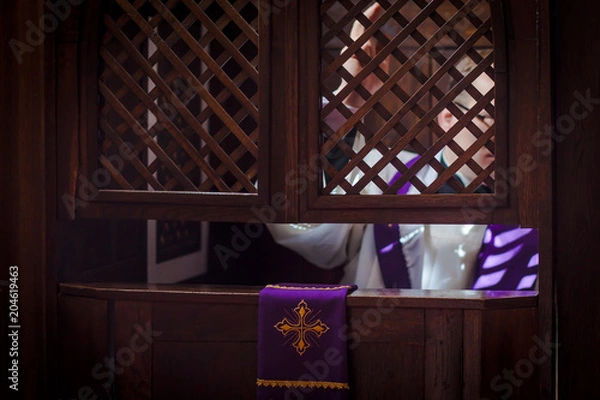 Obraz Spowiedź konfesjonał