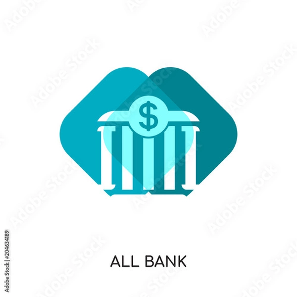 Obraz all bank logo isolated on white background , colorful vector icon, brand sign & symbol for your business