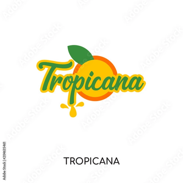 Obraz tropicana logo isolated on white background , colorful vector icon, brand sign & symbol for your business