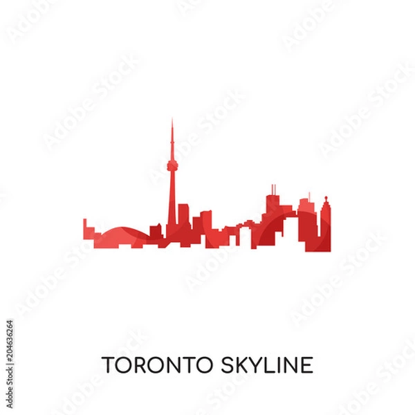Obraz toronto skyline logo isolated on white background , colorful vector icon, flat sign and symbol