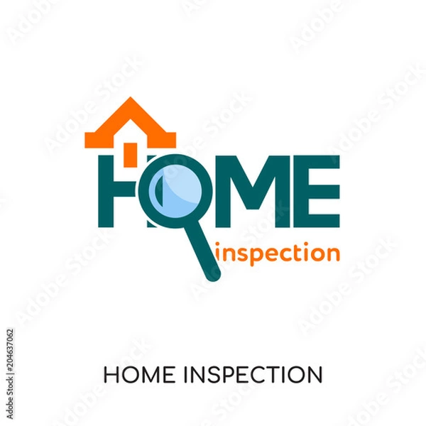 Obraz home inspection logo isolated on white background , colorful vector icon, brand sign & symbol for your business