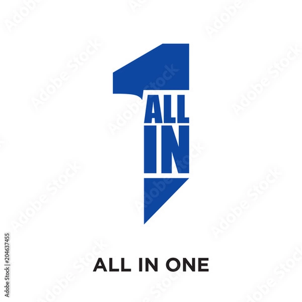 Obraz all in one logo isolated on white background , colorful vector icon, brand sign & symbol for your business