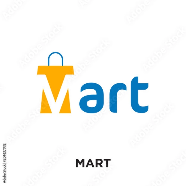 Obraz mart logo isolated on white background , colorful vector icon, brand sign & symbol for your business