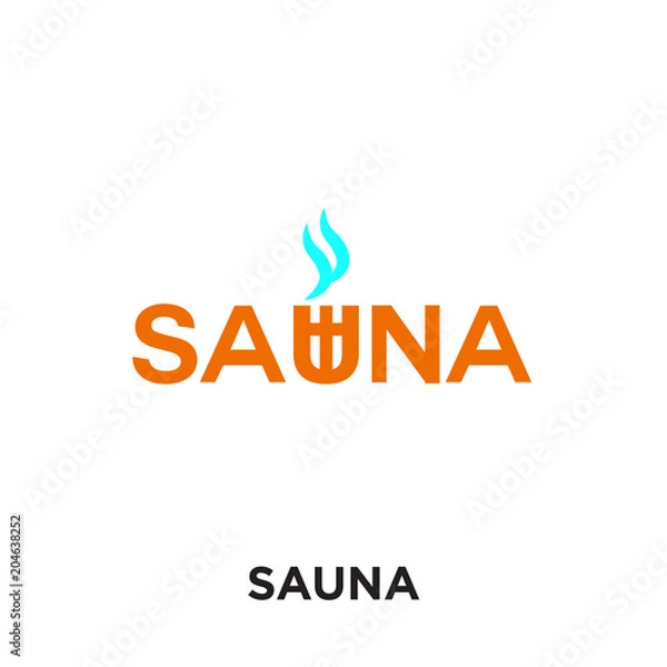 Obraz sauna logo isolated on white background , colorful vector icon, brand sign & symbol for your business