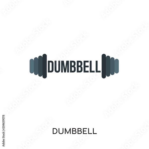 Fototapeta dumbbell logo isolated on white background , colorful brand sign & symbol for your business