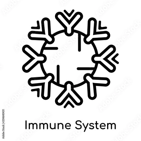 Obraz Immune System icon isolated on white background , black outline sign, linear modern symbol