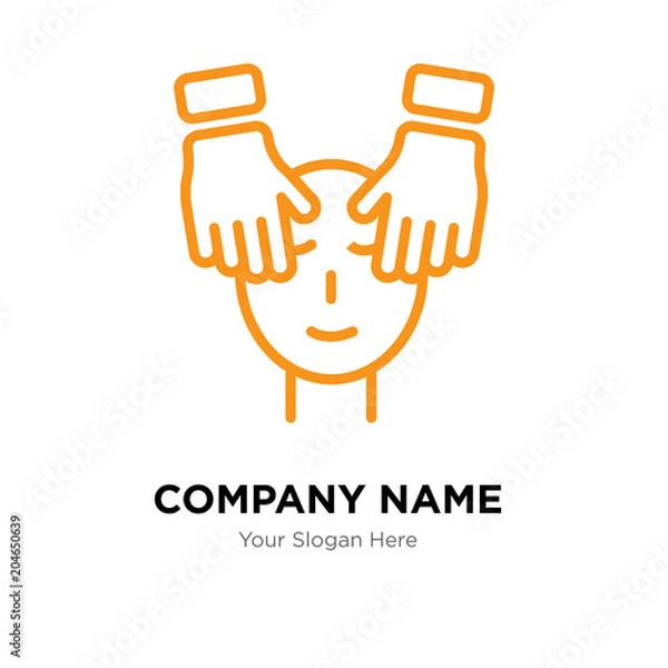 Fototapeta Spa facial treatment with mask and massages company logo design template, colorful vector icon for your business, brand sign and symbol