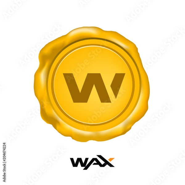 Obraz Wax Cryptocurrency Coin Sign Isolated