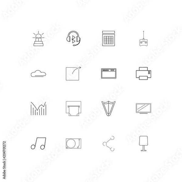 Obraz Devices linear thin icons set. Outlined simple vector icons