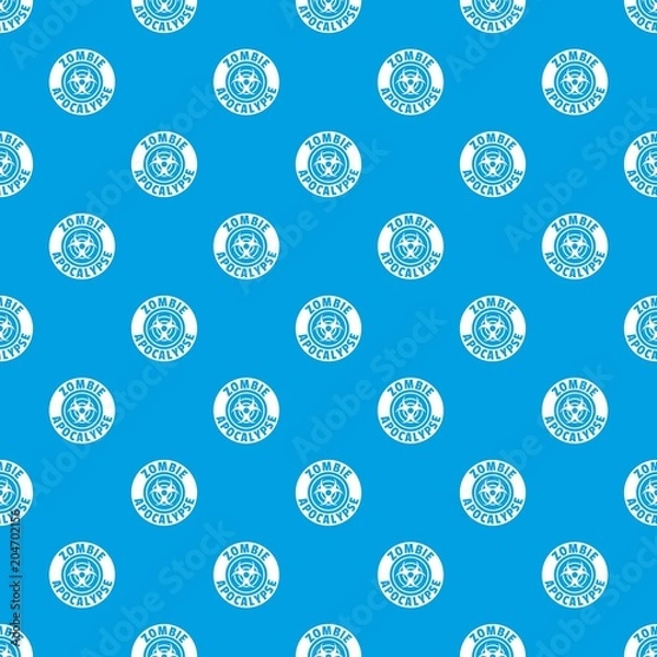 Fototapeta Zombie infection pattern vector seamless blue