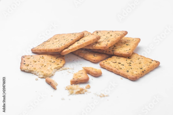 Obraz crackers white background
