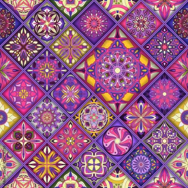 Obraz Seamless pattern with decorative mandalas. Vintage mandala elements.