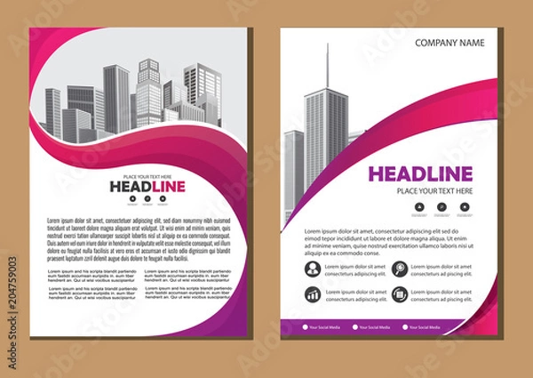 Obraz Business abstract vector template. Brochure design, cover modern layout, annual report, poster, flyer in A4 with colorful triangles, geometric shapes for tech, science, market with light background
