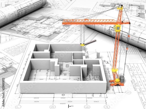 Obraz 3D plan drawing