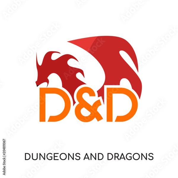 Obraz dungeons and dragons logo isolated on white background