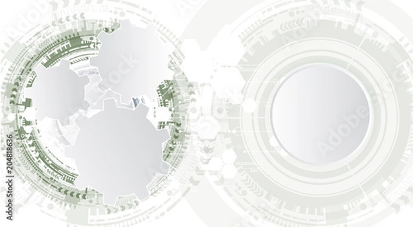 Obraz Technology background and abstract digital tech circle with various technological elements. Vector illustration. EPS 10.