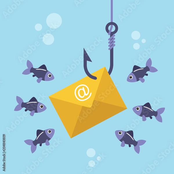 Obraz E-mail koperta na haczyku wędkarskim