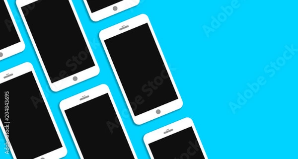 Obraz phones on blue back ground