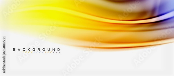 Obraz Blurred fluid colors background, abstract waves lines, vector illustration