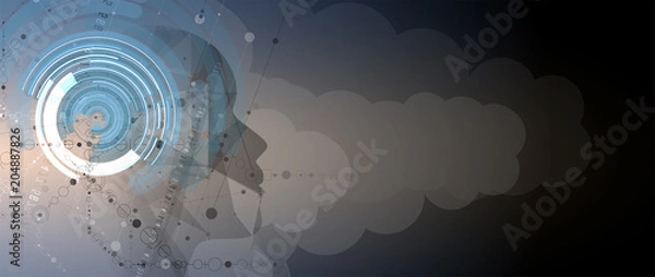 Fototapeta Artificial intelligence. Technology web background. Virtual concept