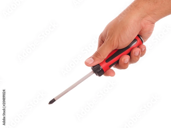 Obraz Hand holding screwdriver.