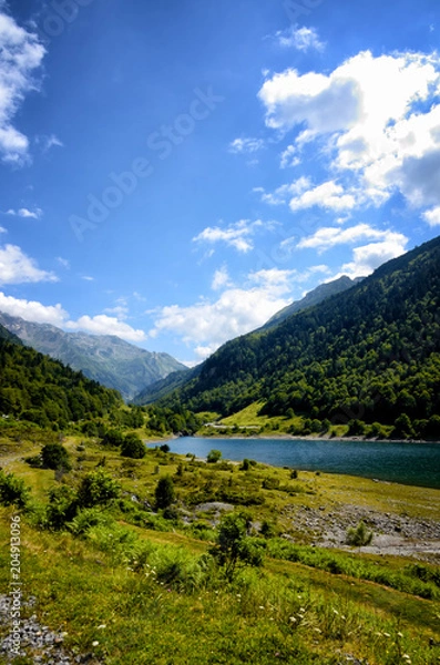 Obraz Fabreges lake in Ossau Valley in French Pyrenees.