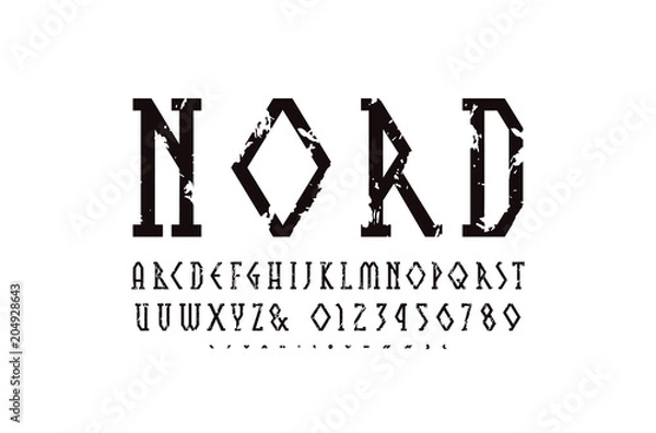 Obraz Decorative geometric narrow slab serif font