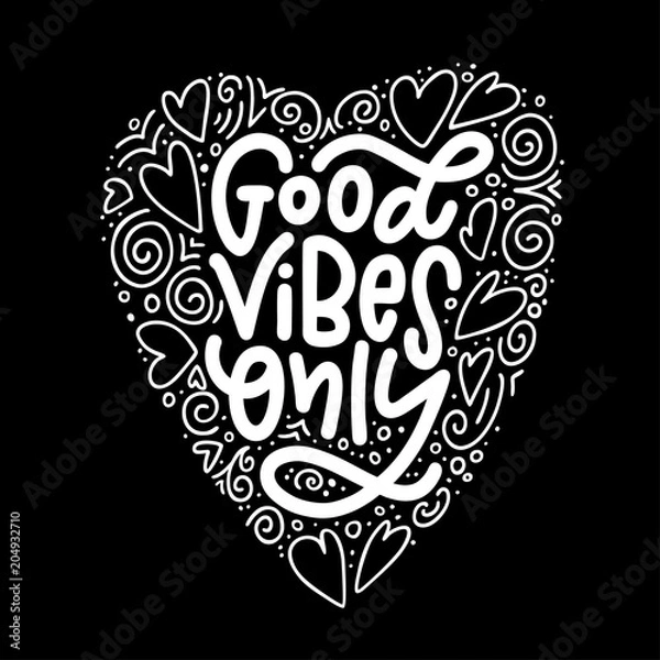 Obraz Motivation typography Good Vibes Only