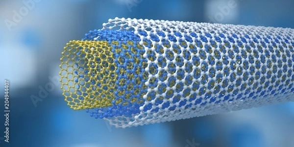 Fototapeta nanorurki węglowe, nanotechnologie,
Renderowanie 3D