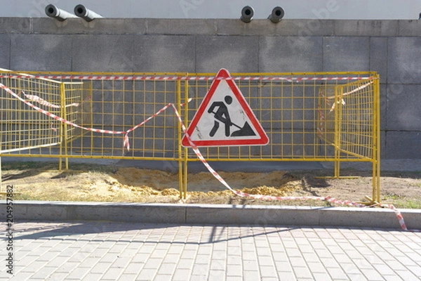 Obraz road works sign