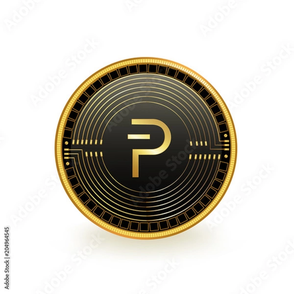 Obraz Pivx Cryptocurrency Black Coin Isolated