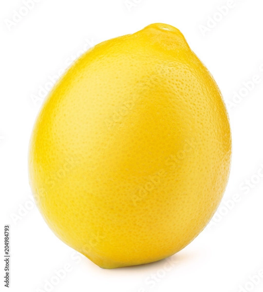Fototapeta Fresh lemon fruit isolated on the white background with clipping path. One of the best isolated lemons that you have seen.