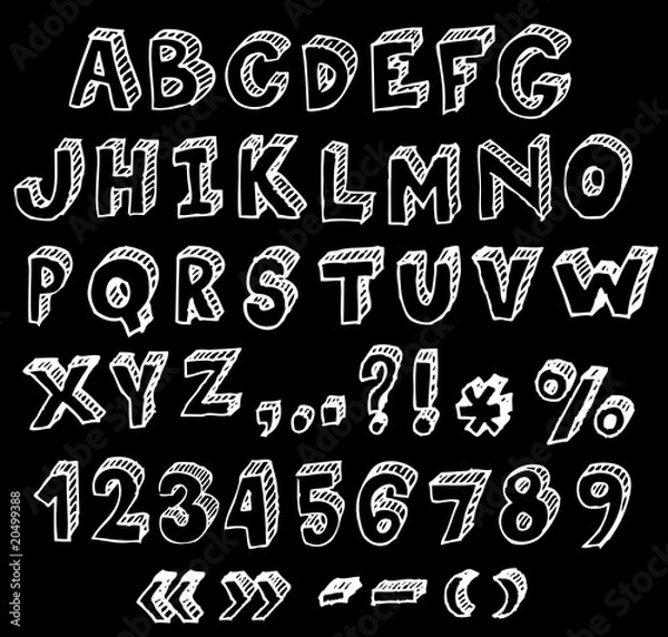 Obraz hand drawn alphabet