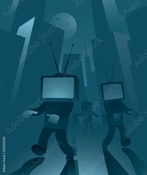 Obraz TV-zombies / conceptual illustration of mass media victims