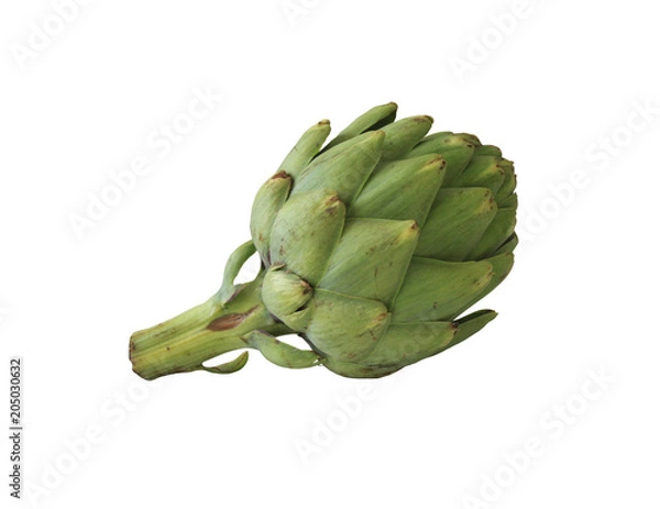 Fototapeta Vegetable artichoke on a white background.