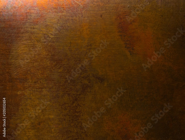 Obraz Aged copper plate texture, old worn metal background.
