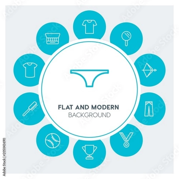 Fototapeta clothes, sports, beauty and cosmetics Infographic Circle outline Icons Set. Contains such Icons as  business,  website,  elements,  background,  pattern,  cup and more. Fully Editable. Pixel Perfect