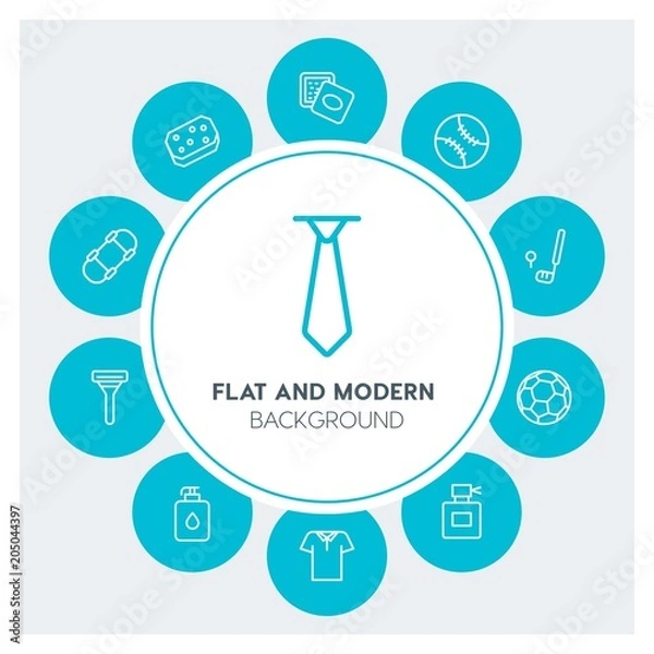 Fototapeta clothes, sports, beauty and cosmetics Infographic Circle outline Icons Set. Contains such Icons as  business,  website,  elements,  background,  pattern,  sharp and more. Fully Editable. Pixel Perfect