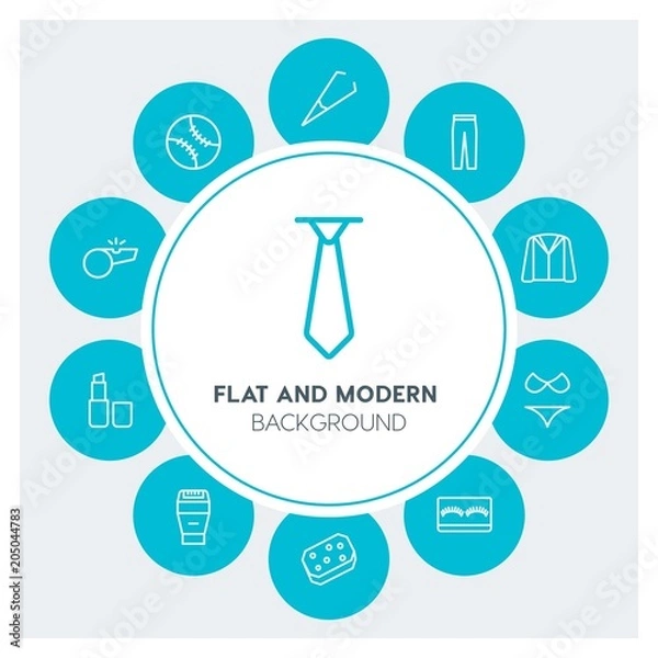 Fototapeta clothes, sports, beauty and cosmetics Infographic Circle outline Icons Set. Contains such Icons as  business,  website,  elements,  background,  pattern,  eye and more. Fully Editable. Pixel Perfect
