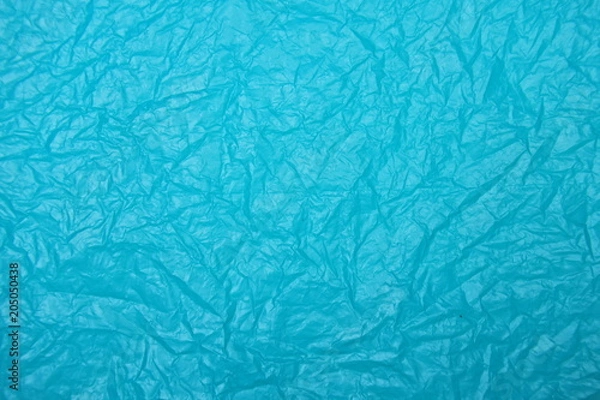 Obraz Crumpled blue plastic texture 