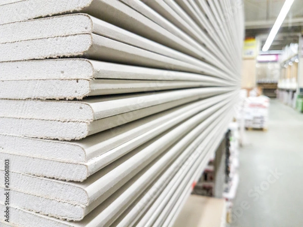 Fototapeta The stack of gypsum board preparing for construction