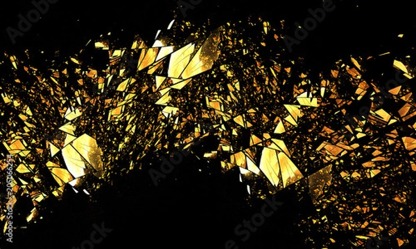 Obraz Abstract broken glass, splinters. 3D illustration, computer-generated fractal