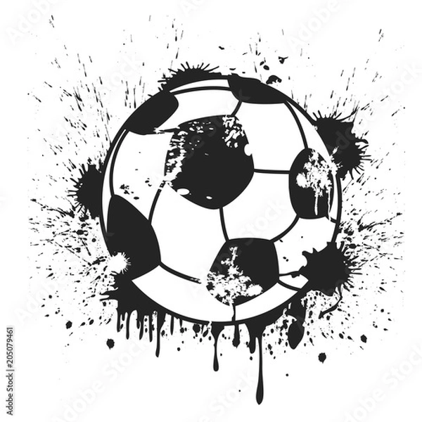Obraz grungy black soccer ball background