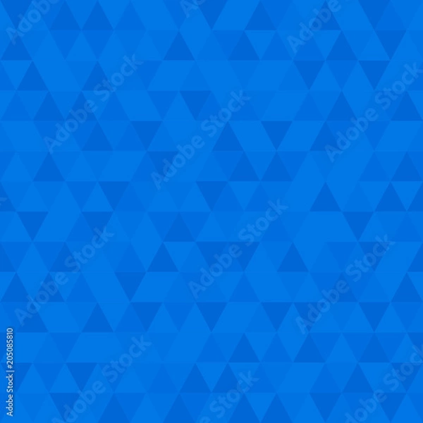 Fototapeta Blue Low Poly Background, Triangular Mosaic Abstract Seamless Pattern