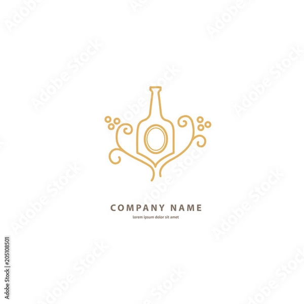 Fototapeta Vector stock logo, abstract wine vector template.