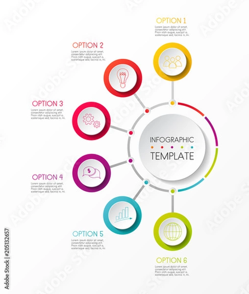 Fototapeta Business infographic template - colourful diagram. Vector.